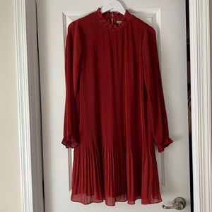 Red Pleated Dress